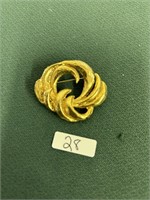 Vintage Goldtone Chunky Swirl Brooch