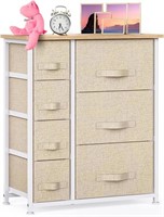 7 Drawer Fabric Dresser Storage Tower