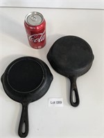 Two 6 1/2" Cast Iron Skillets