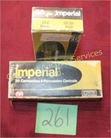Ammunition Imperial 222 Rem 2 boxes 50 Gr. PSD