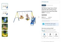 E8165   Super Saucer Metal Swing Set with 2 Swings