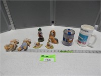 Camel mug and tin and assorted figurines