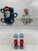Dr. Seuss Teapot cups S&P shakers