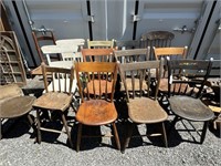 15 Antique Chairs, Rockers & Foot Stools