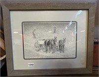 FRAMED MULE AND WAGON PRINT