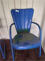 Retro Blue metal Patio Chair-approx 32" high