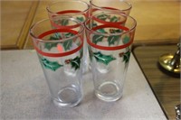 Collection of 4 Christmas Glasses