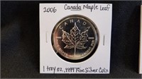 2006 Canada $5 Maple Leaf 1 oz .999 Fine Silver