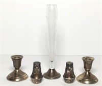 Dunchin Weighted Sterling Shakers, Candlesticks &