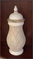 Beautiful decorative  urn 27” tall  shelf not