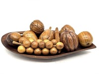 Wood Bowl with Wood Fruits
- bowl is 15”