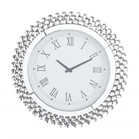 Marisol+Daisy 20"x20" Wall Clock, Wood Silver $129