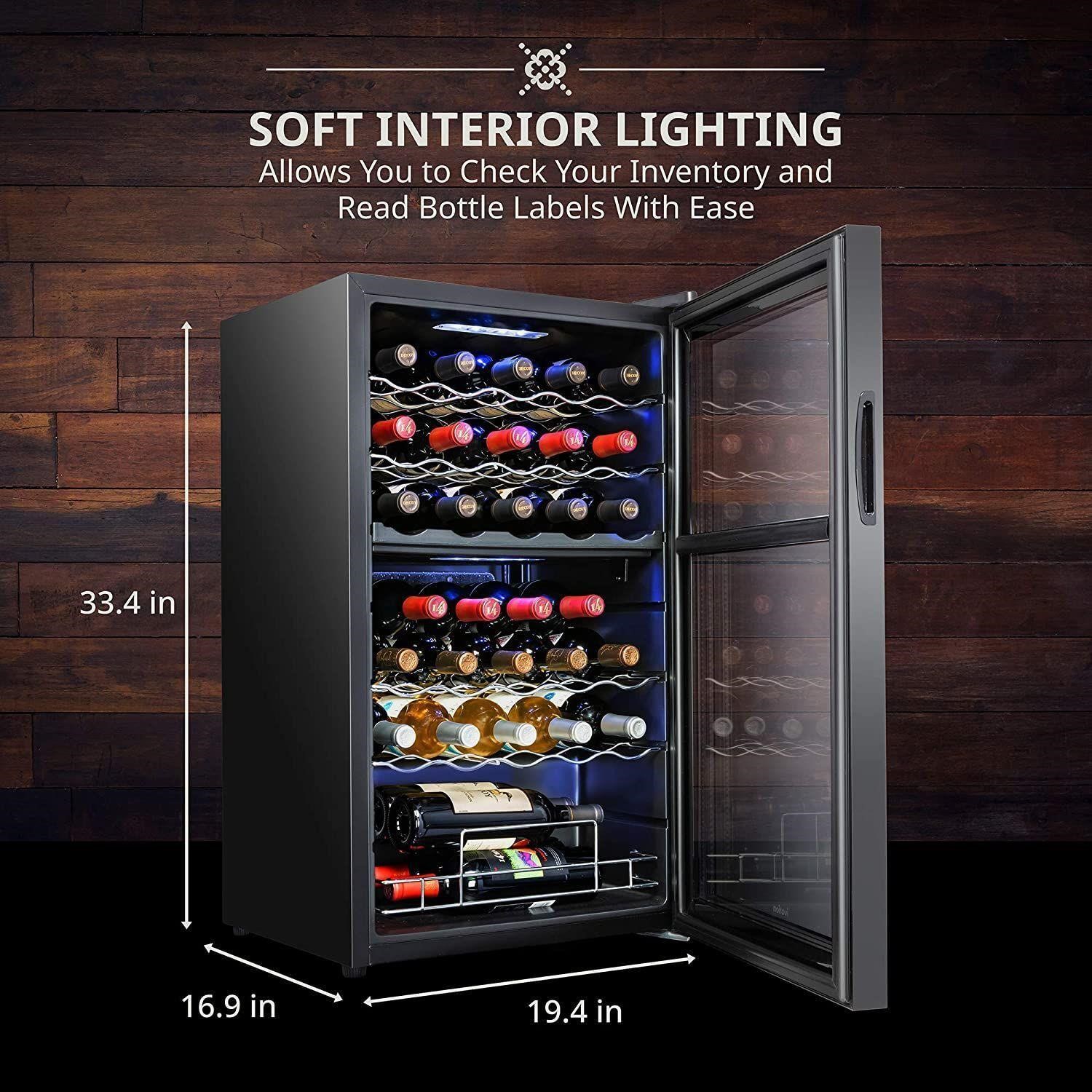 Ivation Wine Fridge  Dual 33 Bottle Cooler