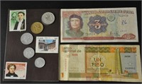 Stamps, coins, bills from Cuba, see pics