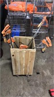 WOOD UMBRELLA STAND W/ 6 BAR CLAMPS