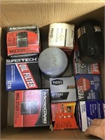 BOX OF VARIOUS OIL FILTERS