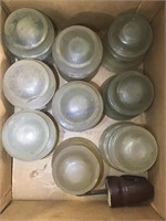 BOX OF GLASS INSULATORS