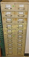 20 Drawer Steel Hardware Cabinet w/ New Bolts