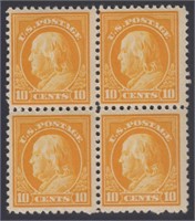 US Stamps #510 Mint NH/LH Block of 4, top left sta