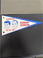 1960’s John F Kennedy cardboard pennant Johnson