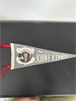 1960’s John F Kennedy pennant with picture Rare!
