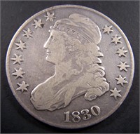 1830 Silver Half Dollar With Capped Bust