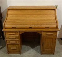 Antique oak roll top desk