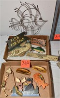 Whimsical fishing decorations (8) and
