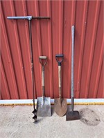 Hand auger, shovel, spade, etc