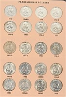 1948-1963 COMPLETE SET FRANKLIN SILVER HALVES