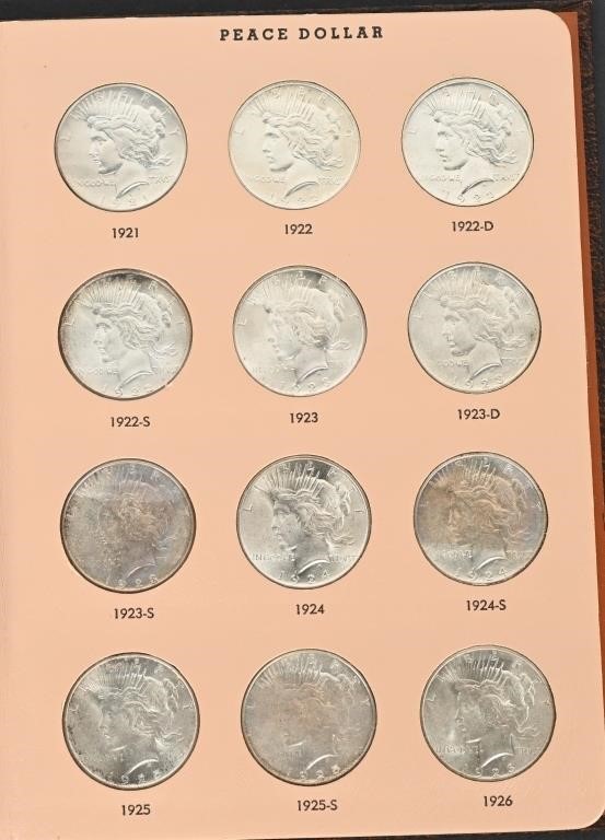 1921 - 1935 COMPLETE SET PEACE SILVER DOLLARS