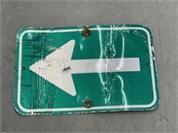Metal Road Sign - Green With White Arrow
