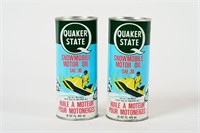 2 QUAKER STATE SNOWMOBILE MOTOR OIL 16 OZ CANS