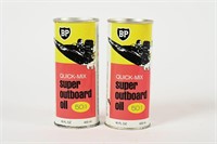 2 BP SUPER OUTBOARD OIL 16 OZ CANS