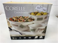 New Set of 3 Corelle Oven Safe Mixing Bowls