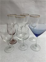 Wine glass and martini glass set