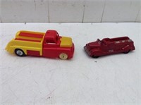 (2) Vtg Rescue Vehicles  Plastic  Arcor & Unmarked