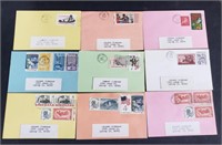 9 U.S. Stamp Club Postacards 1980s