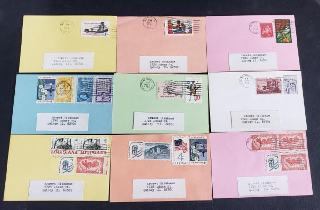 9 U.S. Stamp Club Postacards 1980s