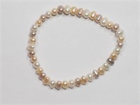 Freshwater Peach Pearl Flexible Bracelet