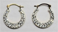 10K Gold Cubic Zirconia Hoop Earrings