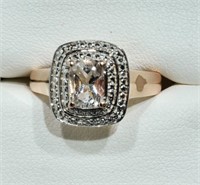 Rose Gold Plated Ring w/ Genuine Morganite