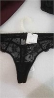 Aubade black lace thong XS