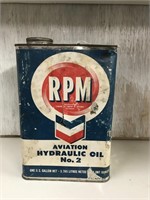 Vintage RPM Chevron oil Tin
