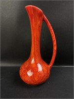 Retro Orange & Red Drip Glaze Pitcher Vase