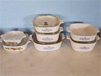 CORNING WARE DISHES-SOME W/LIDS