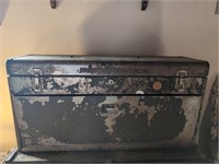 Vintage metal toolbox w contents