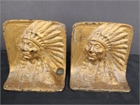 Cast iron Indian chief bookends