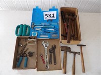 Adj. Wrenches, Hammers, Tool Kit,