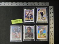 5 Signed Baseball cards, Sky Sox, Rockies